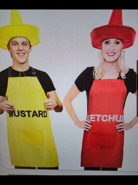 Novelty Ketchup & Mustard Costumes Red & Yellow One Size Fits Most